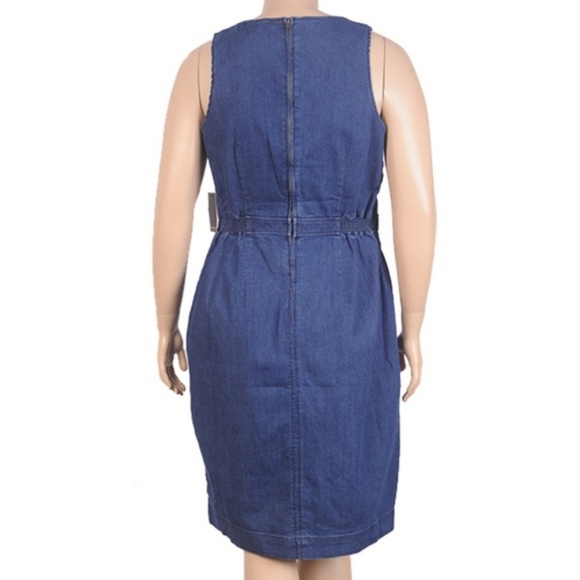 Eloquii Tie Front Denim Dress - Picture 3 of 6